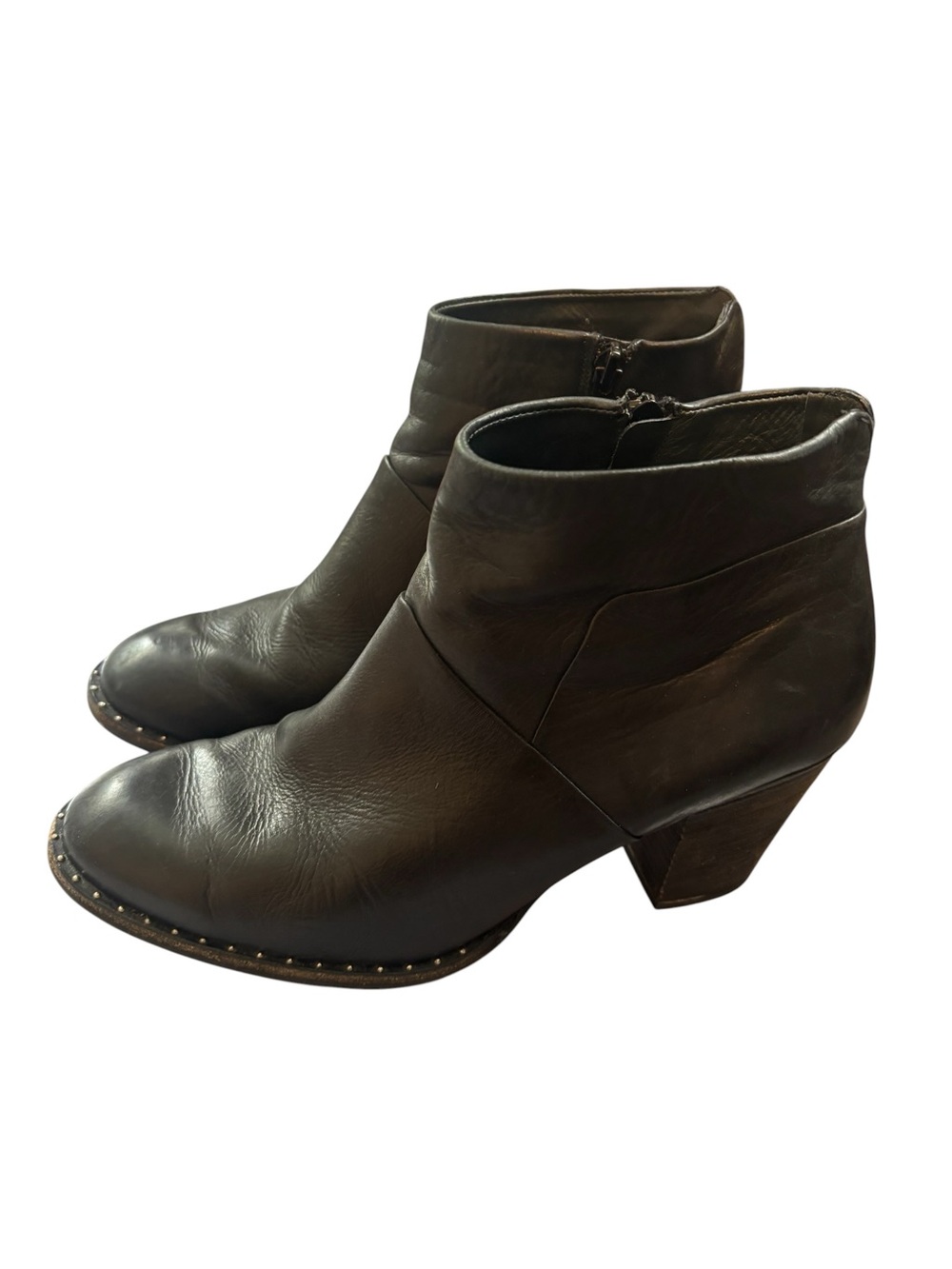 Paul Green Black Leather Ankle Boots Size 7